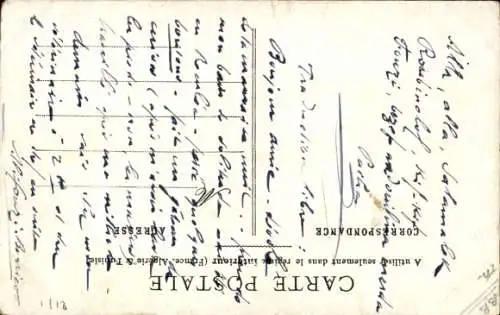 Ak Karikatur von einem Mann mit Monokel