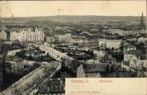 Ak Dresden Neustadt, Albertplatz, Stadtpanorama