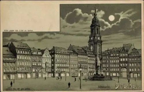 Halt gegen das Licht Litho Dresden Altstadt, Altmarkt