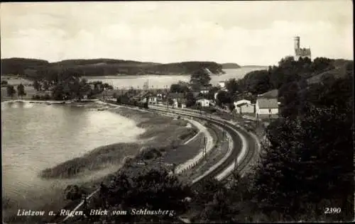 Ak Lietzow auf Rügen, Blick vom Schlossberg