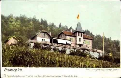 Ak Freiburg im Breisgau, Schlossberg, Wein-Restaurant Battler