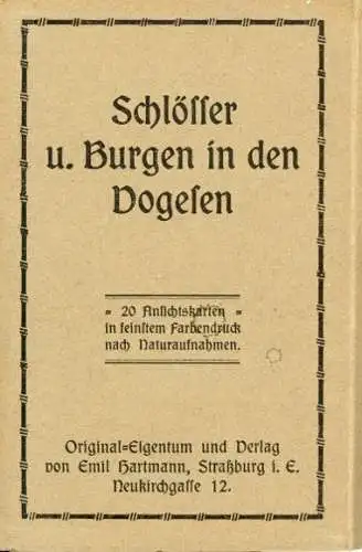 20 Ak zusammenhängend  im Umschlag ," Schlösser u. Burgen in den Vogesen" Bas Rhin