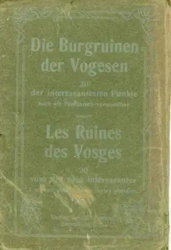 20 AK zusammenhängend im Umschlag , " Die Burgruinen der Vogesen" 