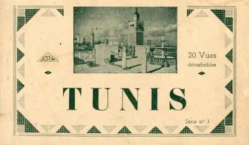 Album mit 20 AK Tunis Tunesien, verschiedene Ansichten