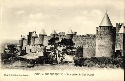 Set von 30 Ak Cité von Carcassonne, verschiedene Ansichten