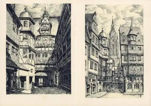 Set von 12 Künstler AK Frankfurt a. Main, die schöne alte Stadt