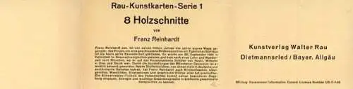 Set von 8 Holzschnitte von Franz Reinhardt, Rau-Kunstkarten-Serie 1