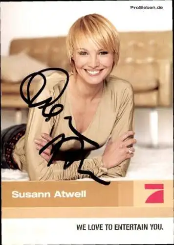Ak Moderatorin Susann Atwell, Pro7, Portrait, Autogramm