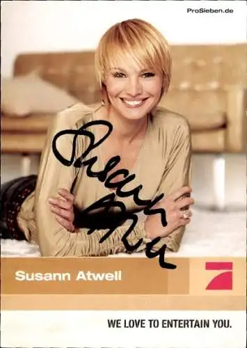 Ak Schauspielerin Susann Atwell, Portrait, Pro7, Autogramm