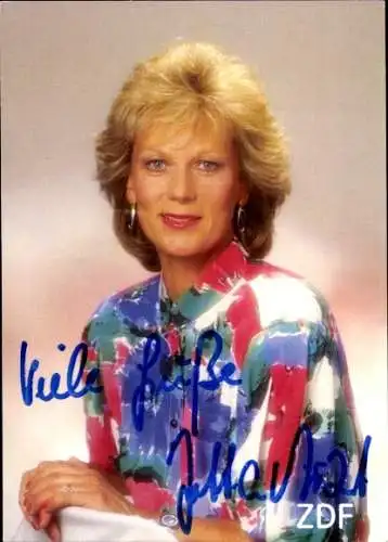 Ak Schauspielerin Jutta Arzt, Portrait, ZDF, Autogramm