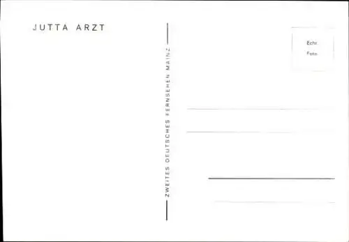 Ak Schauspielerin Jutta Arzt, Portrait, Autogramm