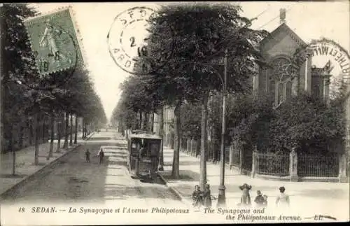Judaika Ak Sedan Ardennes, La Synagogue et l'Avenue Philipoteaux