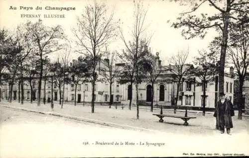 Judaika Ak Epernay Marne, Boulevard de la Motte, Synagoge