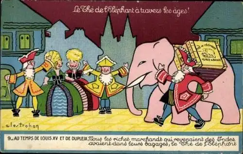 Künstler Ak Le The de l'Elephant a travers les ages