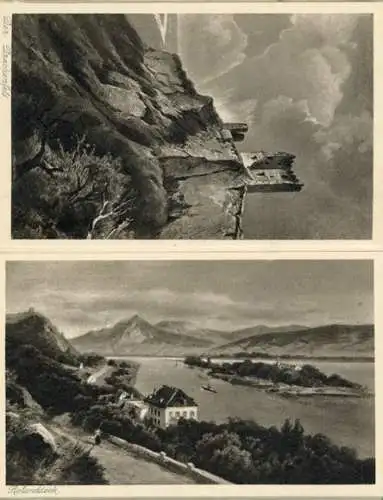 Set von 20 AK zusammenhängend Astudin Karten vom Rhein in Kupferduck 