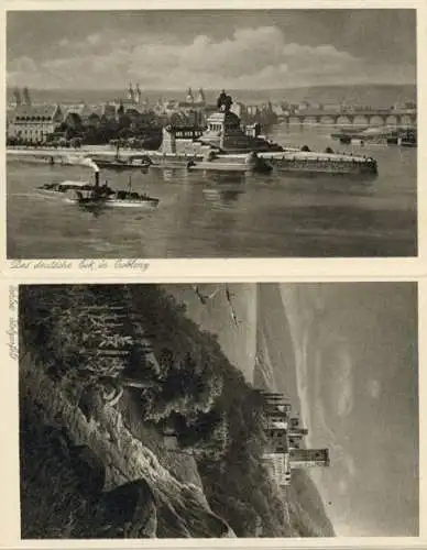 Set von 20 AK zusammenhängend Astudin Karten vom Rhein in Kupferduck 