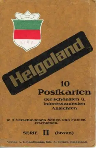 Set von 10 Ak von Helgoland im Umschlag , Serie II, Braun