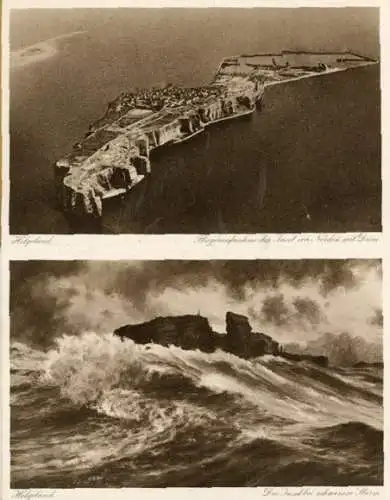 Set von 10 Ak von Helgoland im Umschlag , Serie II, Braun