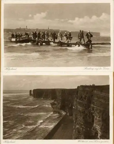 Set von 10 Ak von Helgoland im Umschlag , Serie II, Braun