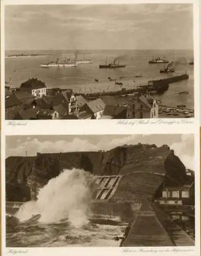 Set von 10 Ak von Helgoland im Umschlag , Serie II, Braun
