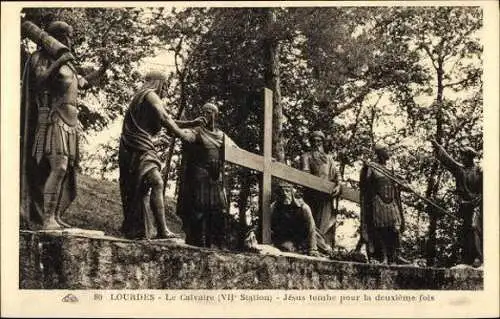 Set von 14 Ak von Lourdes Le Calvaire Hautes Pyrénées