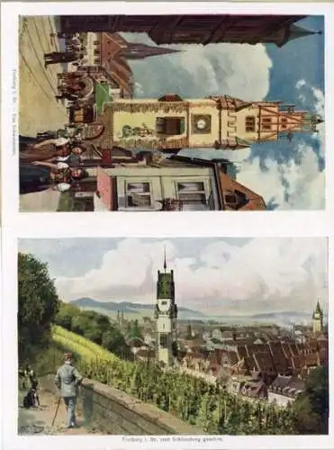 Set von 12 malerische AK von Freiburg im Breisgau, H. Hoffman