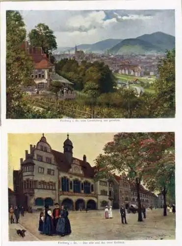 Set von 12 malerische AK von Freiburg im Breisgau, H. Hoffman