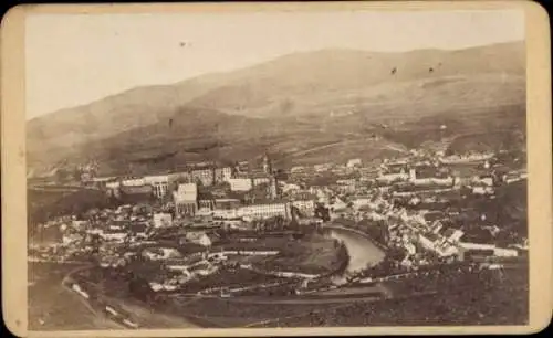 Kabinett Foto Český Krumlov Böhmisch Krumau Südböhmen, Panorama der Stadt