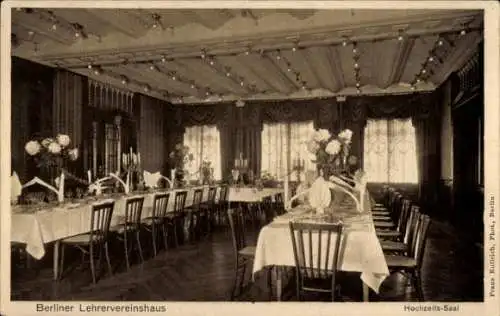 Ak Berlin Mitte, Lehrervereinshaus, Innenansicht, Alexanderstraße 41, Saegers Gesellschaftssäle