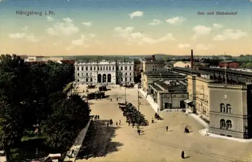 Ak Kaliningrad Königsberg Ostpreußen, Ostbahnhof, Südbahnhof