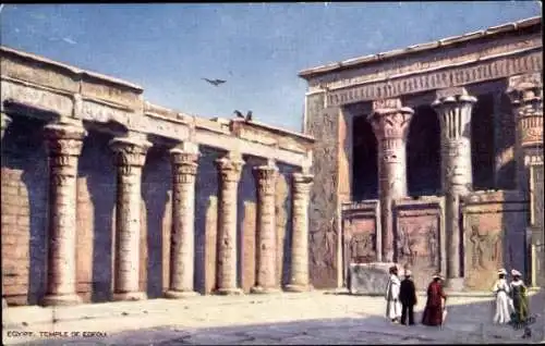 Künstler Ak Edfou Ägypten, Edfou Tempel, Tuck Series VIII No 7434