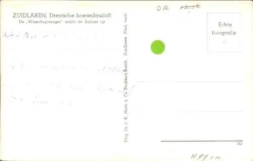 Ak Zuidlaren Drenthe Niederlande, De Wasschupneuger etscht de dochter op