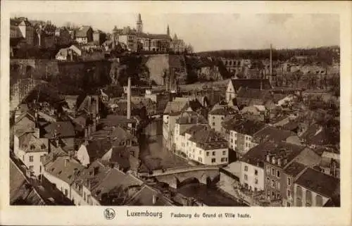 Ak Luxembourg Luxemburg, Faubourg du Grund und Oberstadt