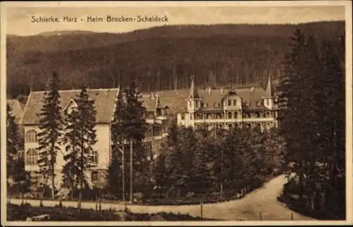 Ak Schierke Wernigerode im Harz, Heim Brocken-Scheldeck