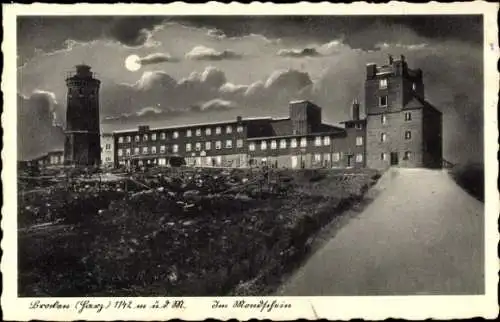 Ak Brocken im Harz, Brockenturm, Brockenhotel