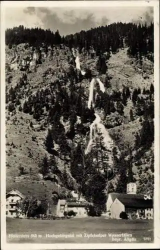 Ak Hinterstein Bad Hindelang im Oberallgäu, Hochgebirgstal, Zipfelsalper Wasserfälle