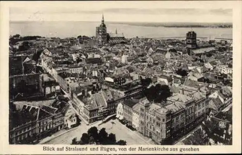 Ak Stralsund in Vorpommern, Blick von der Marienkirche aus