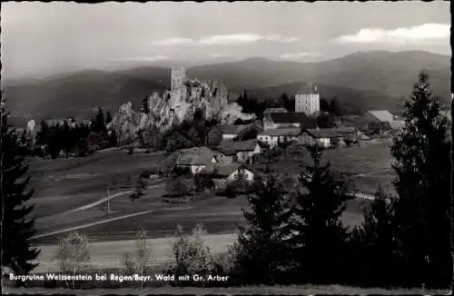 Ak Weißenstein Regen im Bayerischen Wald, Ruine Weißenstein, Großer Arber