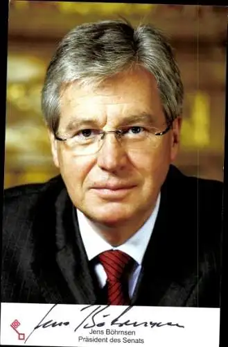 Ak Politiker Jens Böhrnsen, Präsident des Senats, Portrait, Autogramm