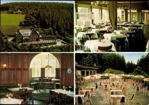 Ak Dahle Altena im Sauerland, Kohlberghaus, Außenansicht, Speiseraum, Terrasse