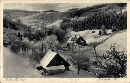 Ak Duszniki Zdrój Bad Reinerz Schlesien, Kohlauer Tal, Winter