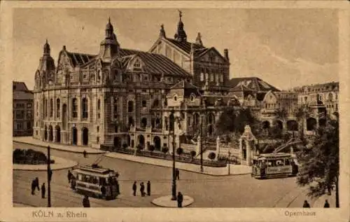 Ak Köln am Rhein, Opernhaus, Straßenbahn