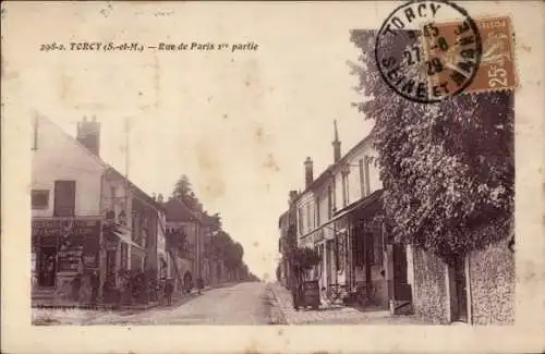 Ak Torcy Seine et Marne, Rue de Paris 1. Teil