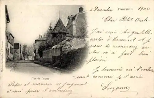 Ak Tournan en Brie Seine et Marne, Rue de Lagny