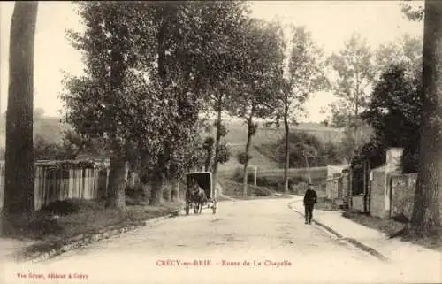 Ak Crécy en Brie Crécy la Chapelle Seine et Marne, Route de La Chapelle