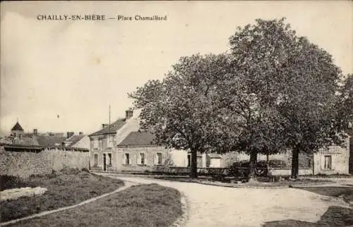 Ak Chailly en Bière Seine et Marne, Place Chamaillard