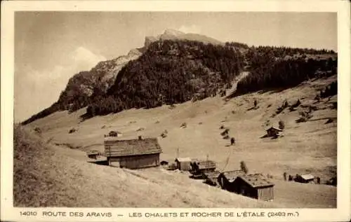 Ak Route des Aravis Frankreich, Les Chalets, Rocher de l’Etale