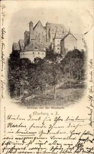 Ak Marburg an der Lahn, Schloss, Westseite