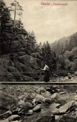 Ak Oker Goslar am Harz, Okertal, Teufelskanzel