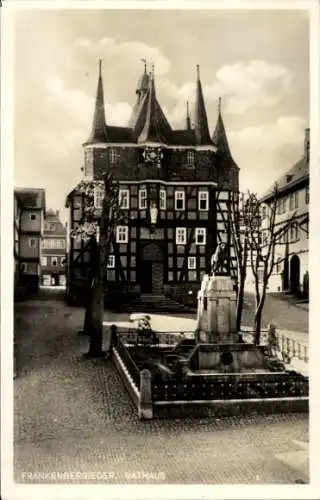 Ak Frankenberg an der Eder Hessen, Rathaus, Denkmal